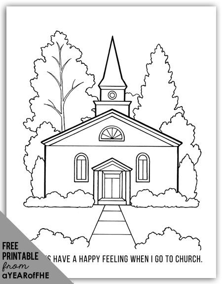 Free Coloring Pages Church
 Year 01 Lesson 43 Going to Church