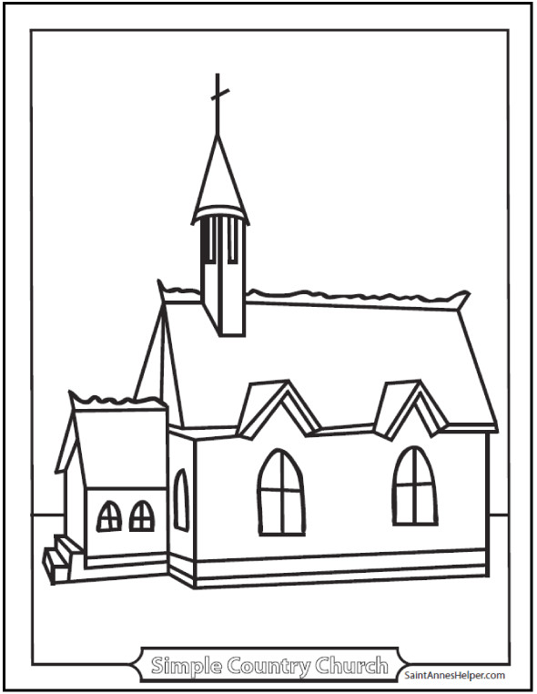 Free Coloring Pages Church
 9 Church Coloring Pages From Simple To Ornate