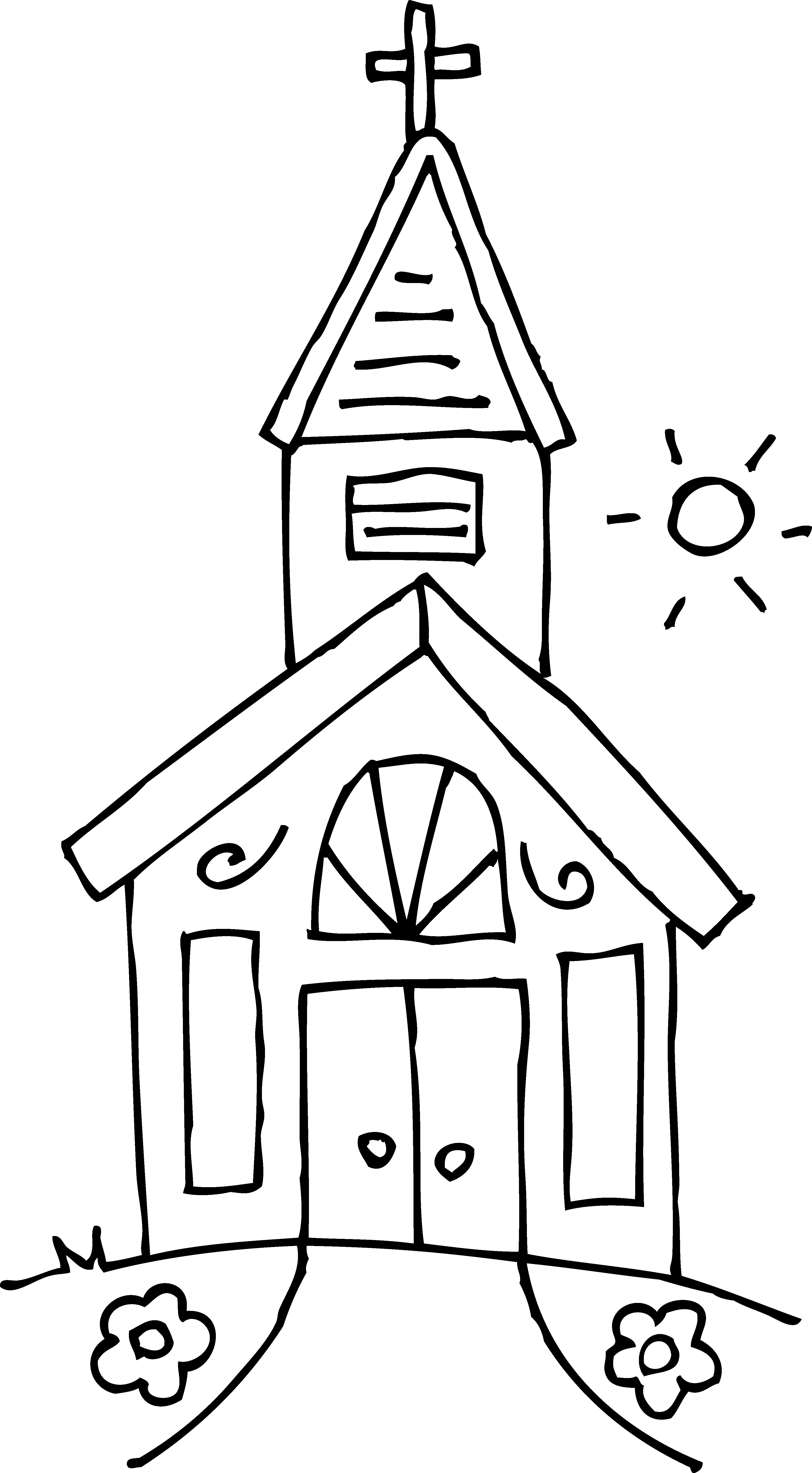 Free Coloring Pages Church
 Little Church Coloring Page Free Clip Art