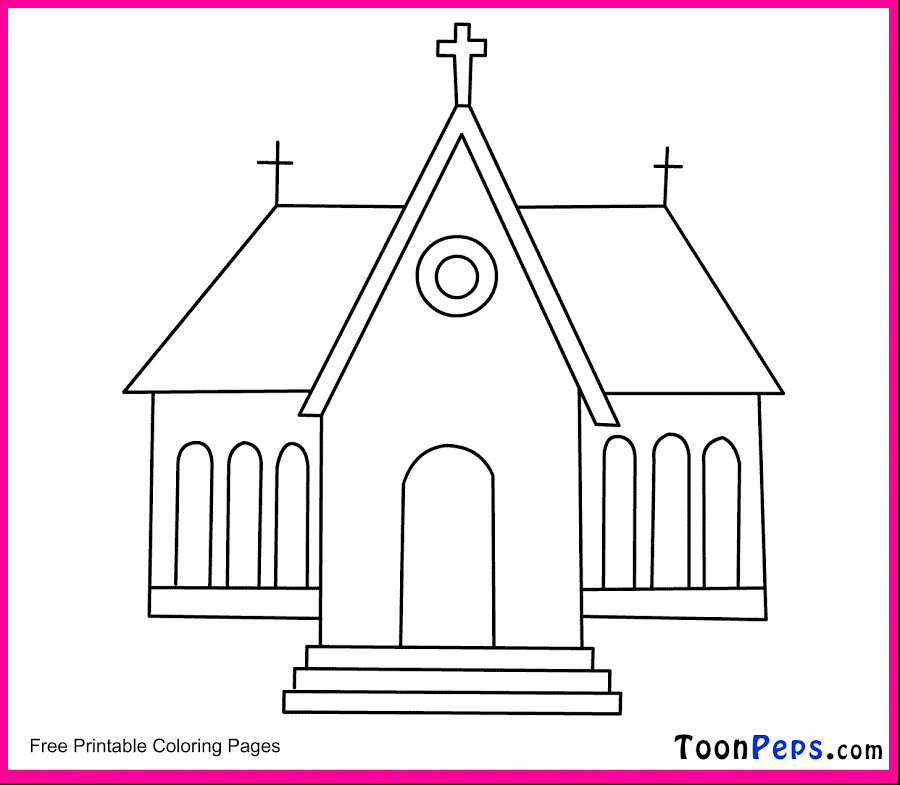 Free Coloring Pages Church
 Coloring Pages A Church AZ Coloring Pages