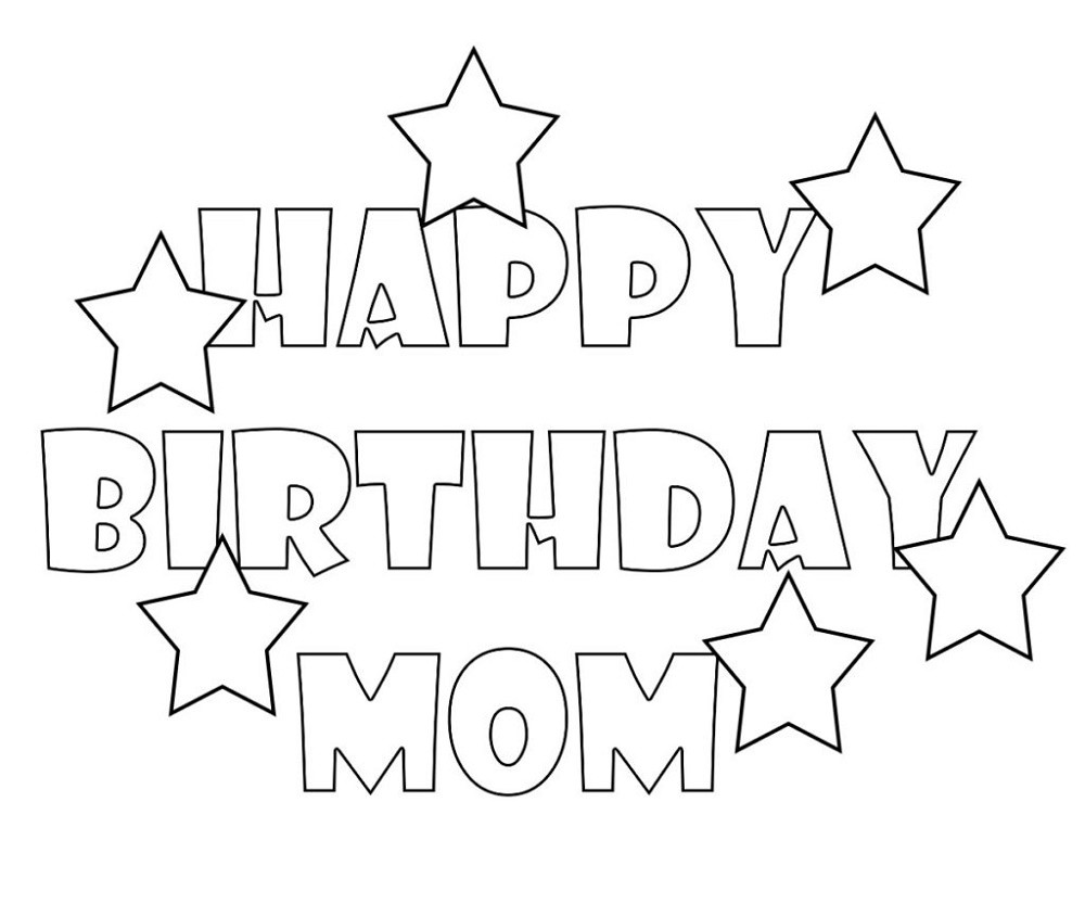Free Coloring Pages Com Printable
 Happy Birthday Mom Coloring Page