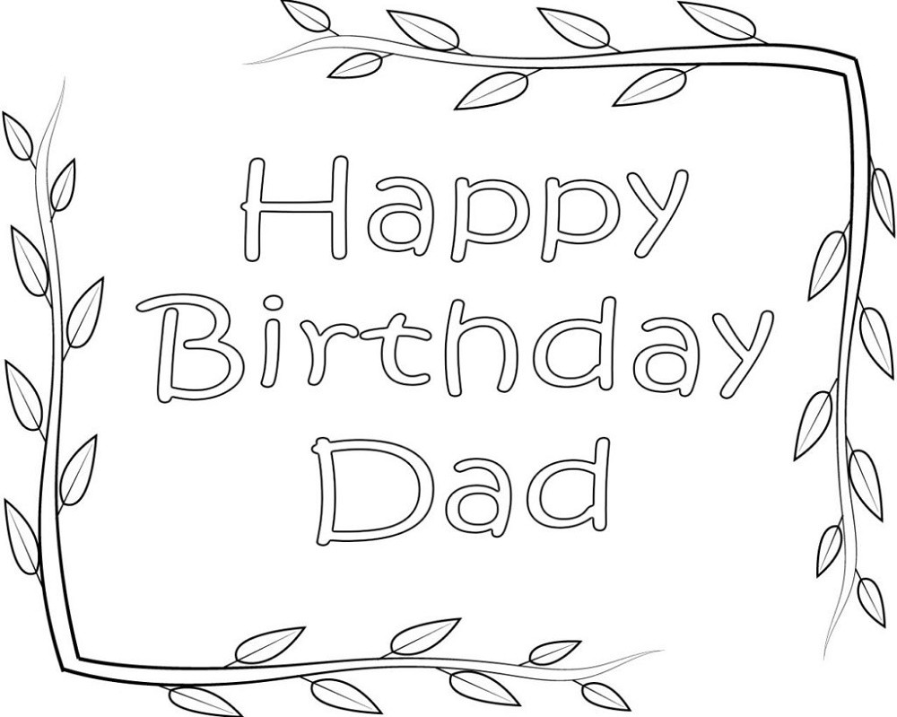 Free Coloring Pages Com Printable
 Happy Birthday Dad Coloring Pages Free