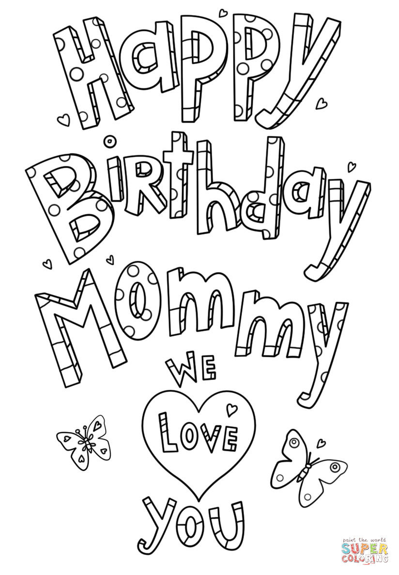 Free Coloring Pages Com Printable
 Happy Birthday Mommy Coloring Pages to Print