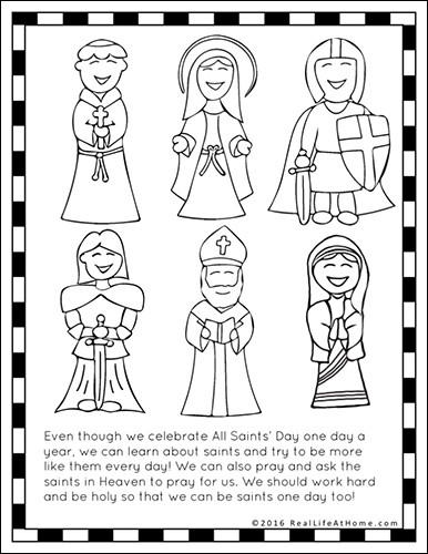 Free Coloring Pages For All Saints Day
 Saints Printables and Worksheet Packet All Saints Day