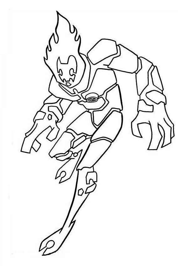 Free Coloring Pages For Boys Ben 10
 ben 10 heatblast coloring pages