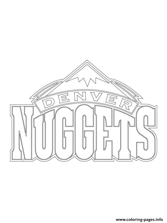 Free Coloring Pages For Boys Chicken Nuggets
 Denver Nug s Logo Nba Sport Coloring Pages Printable