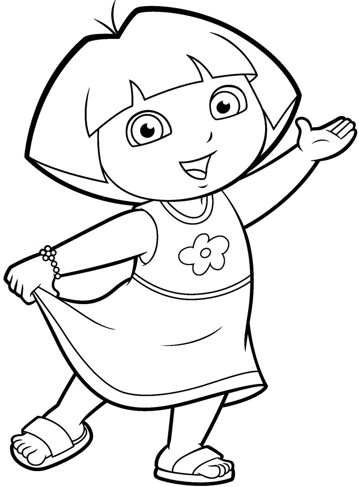 Free Coloring Pages For Girls Dora
 Dora Drawing at GetDrawings
