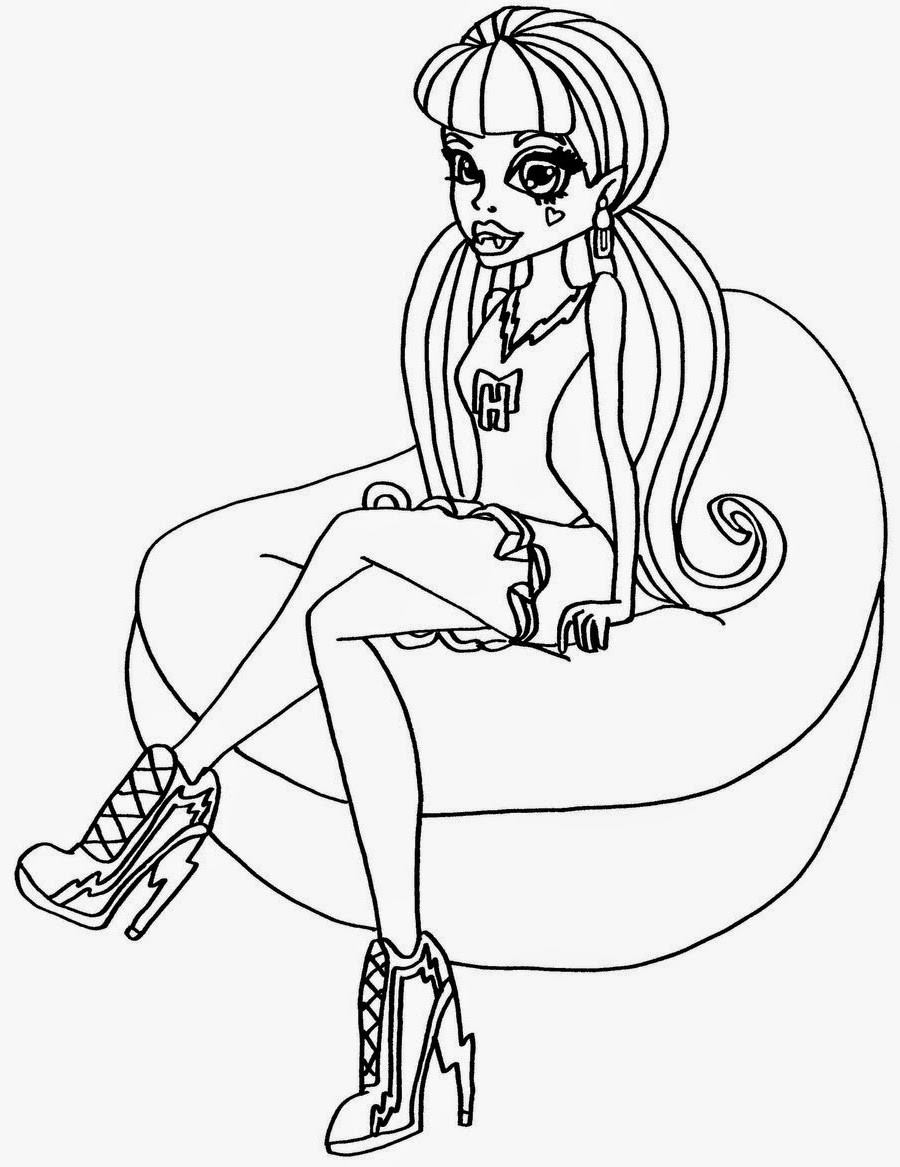 Free Coloring Pages For Girls Monster High
 printable free monster high frankie stein coloring sheets