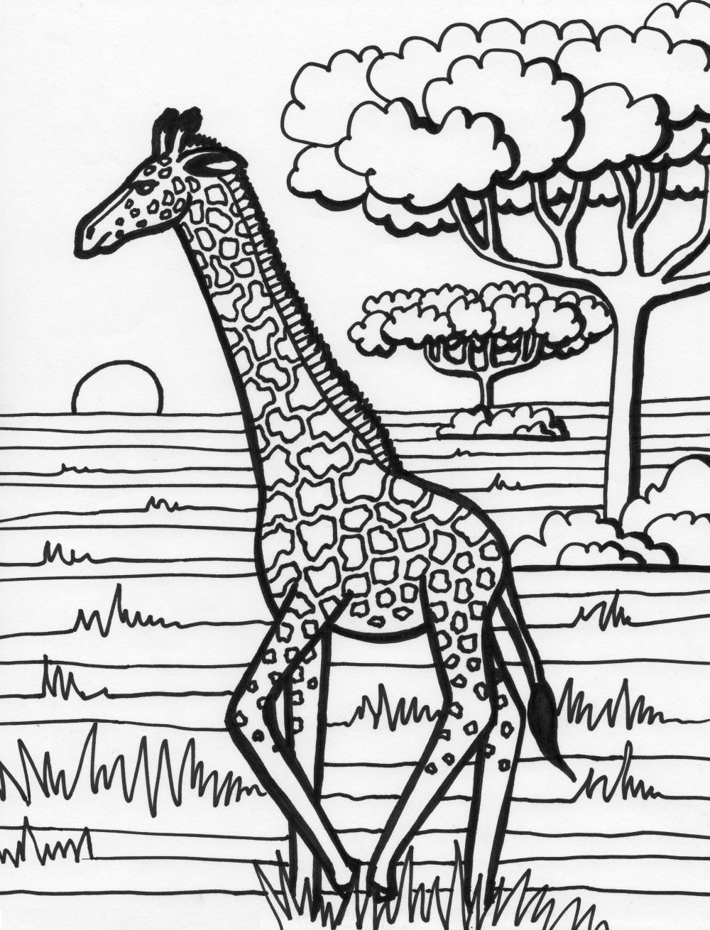 Free Coloring Pages Giraffe
 Free Printable Giraffe Coloring Pages For Kids