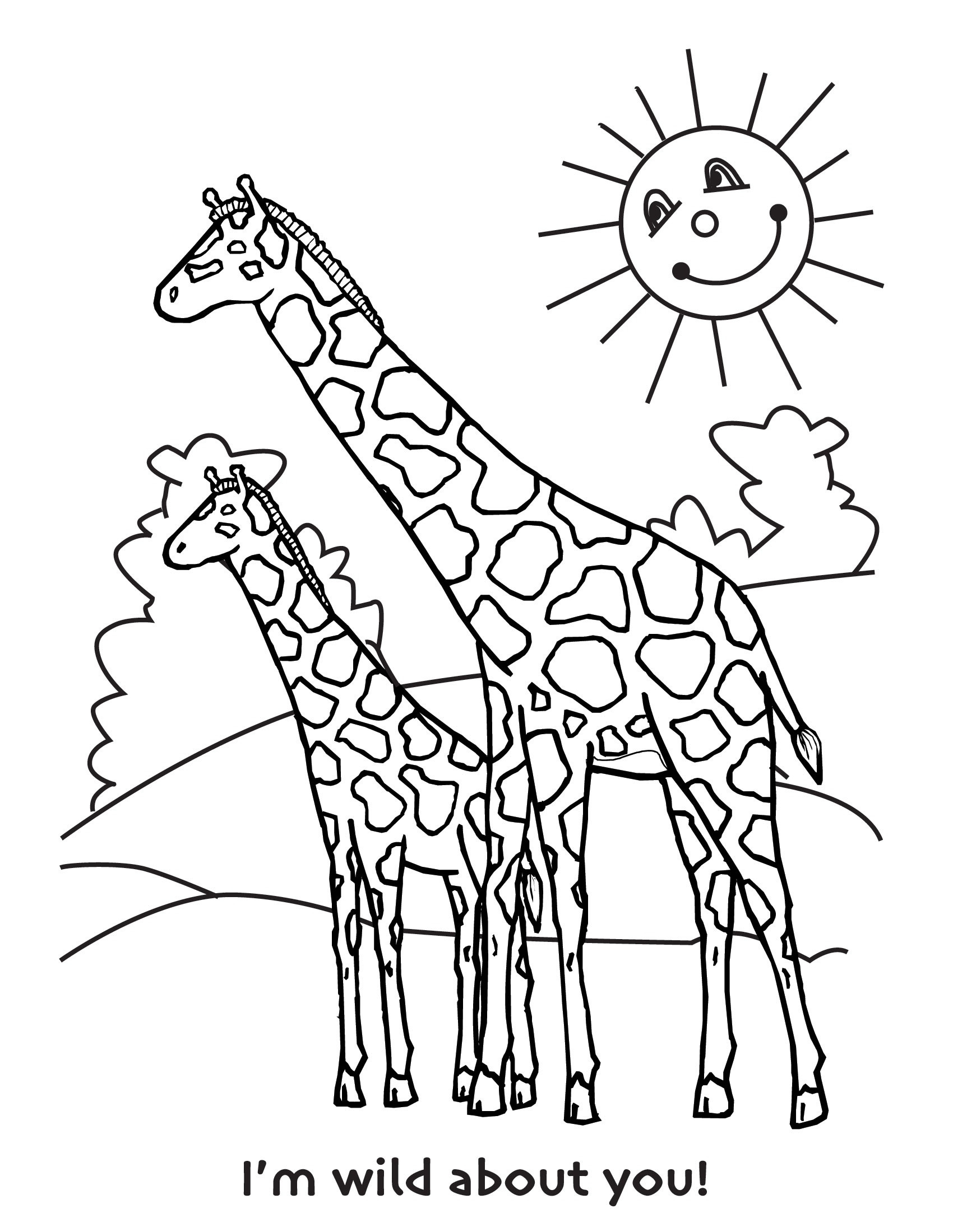 Free Coloring Pages Giraffe
 Free Printable Giraffe Coloring Pages For Kids