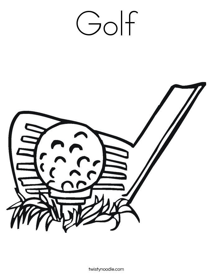 Free Coloring Pages Golf
 Golf Coloring Page Twisty Noodle