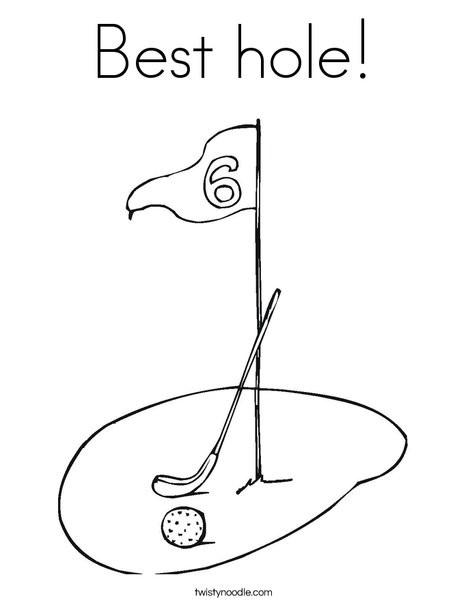 Free Coloring Pages Golf
 Best hole Coloring Page Twisty Noodle
