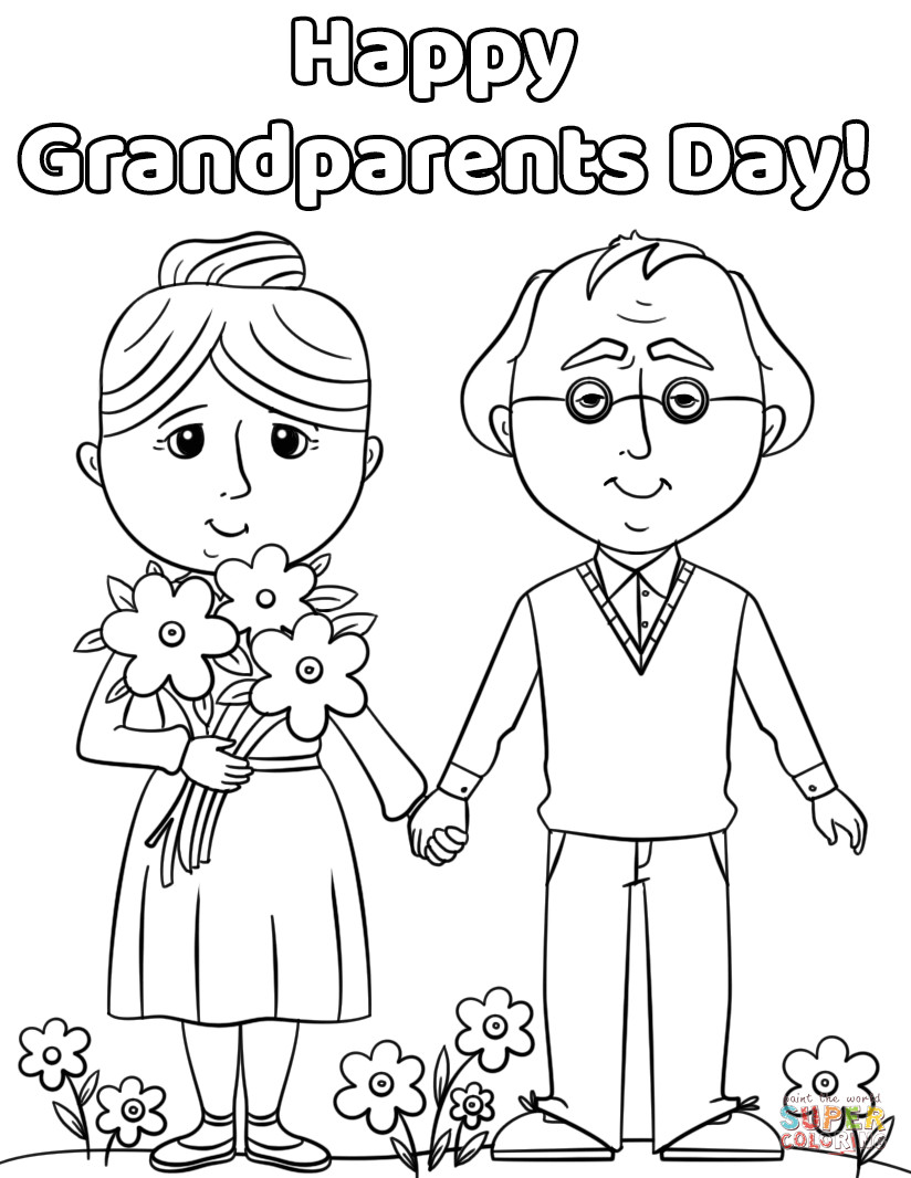 Free Coloring Pages Grandparents Day
 Happy Grandparents Day coloring page