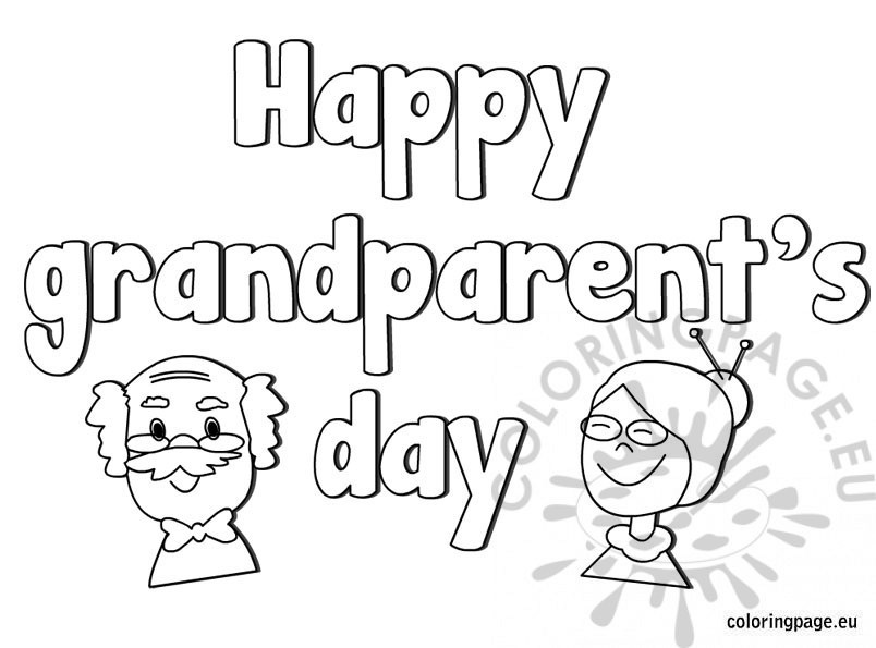 Free Coloring Pages Grandparents Day
 Happy grandparent s day coloring page