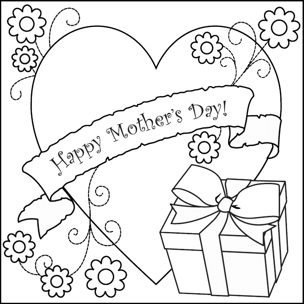 Free Coloring Pages Mothers Day
 Printable Mothers Day Coloring Pages Cards Christmas Day