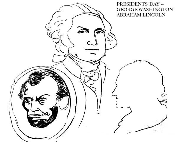 Free Coloring Pages Of George Washington
 Abe Lincoln and George Washington on Presidents Day