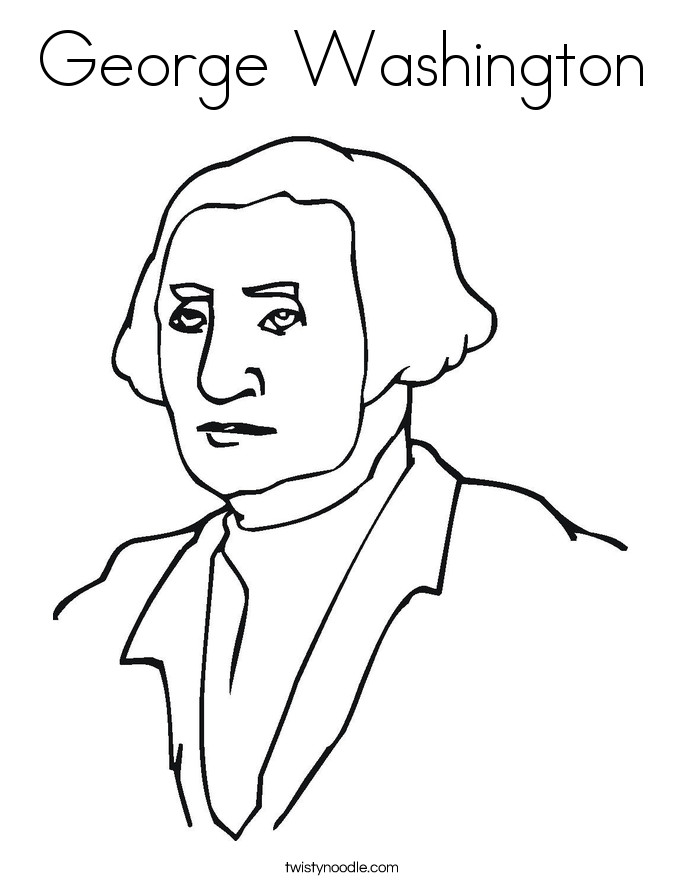 Free Coloring Pages Of George Washington
 George Washington Coloring Page Twisty Noodle