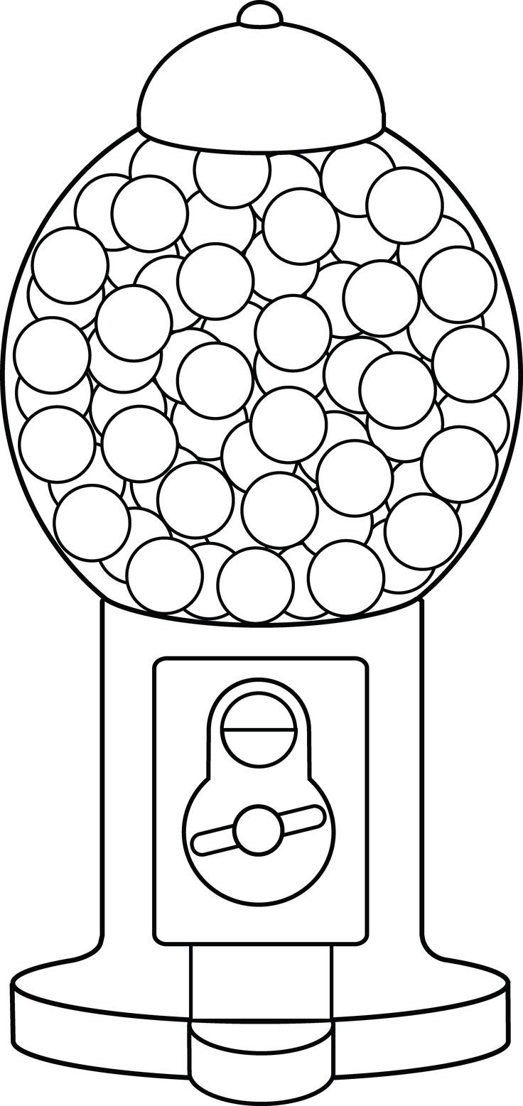 Free Coloring Sheets About Tithes For Kids
 Gumball Machine Line Art