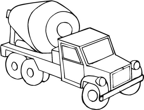 Free Coloring Sheets Construction Trucks
 Mixer Truck on Construction Work Coloring Page Mixer