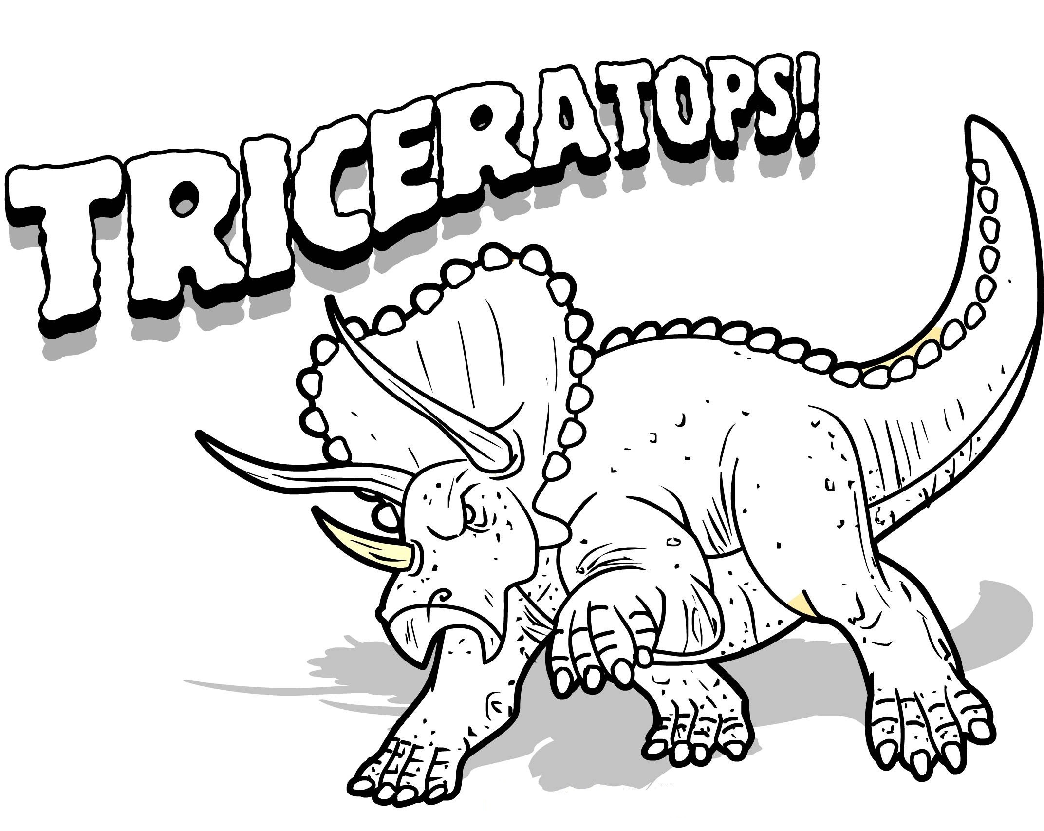 Free Coloring Sheets Dinosaurs
 Free Printable Triceratops Coloring Pages For Kids