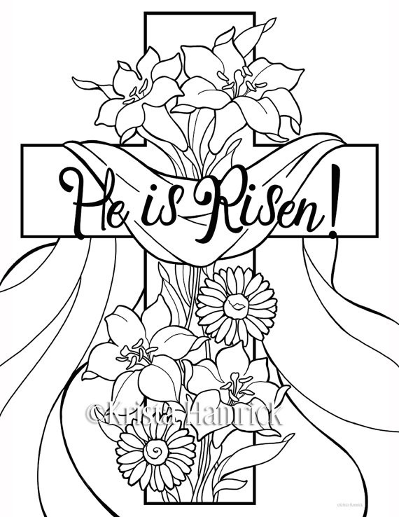 Free Coloring Sheets Easter Church Kids
 He is Risen 2 Easter coloring pages for children