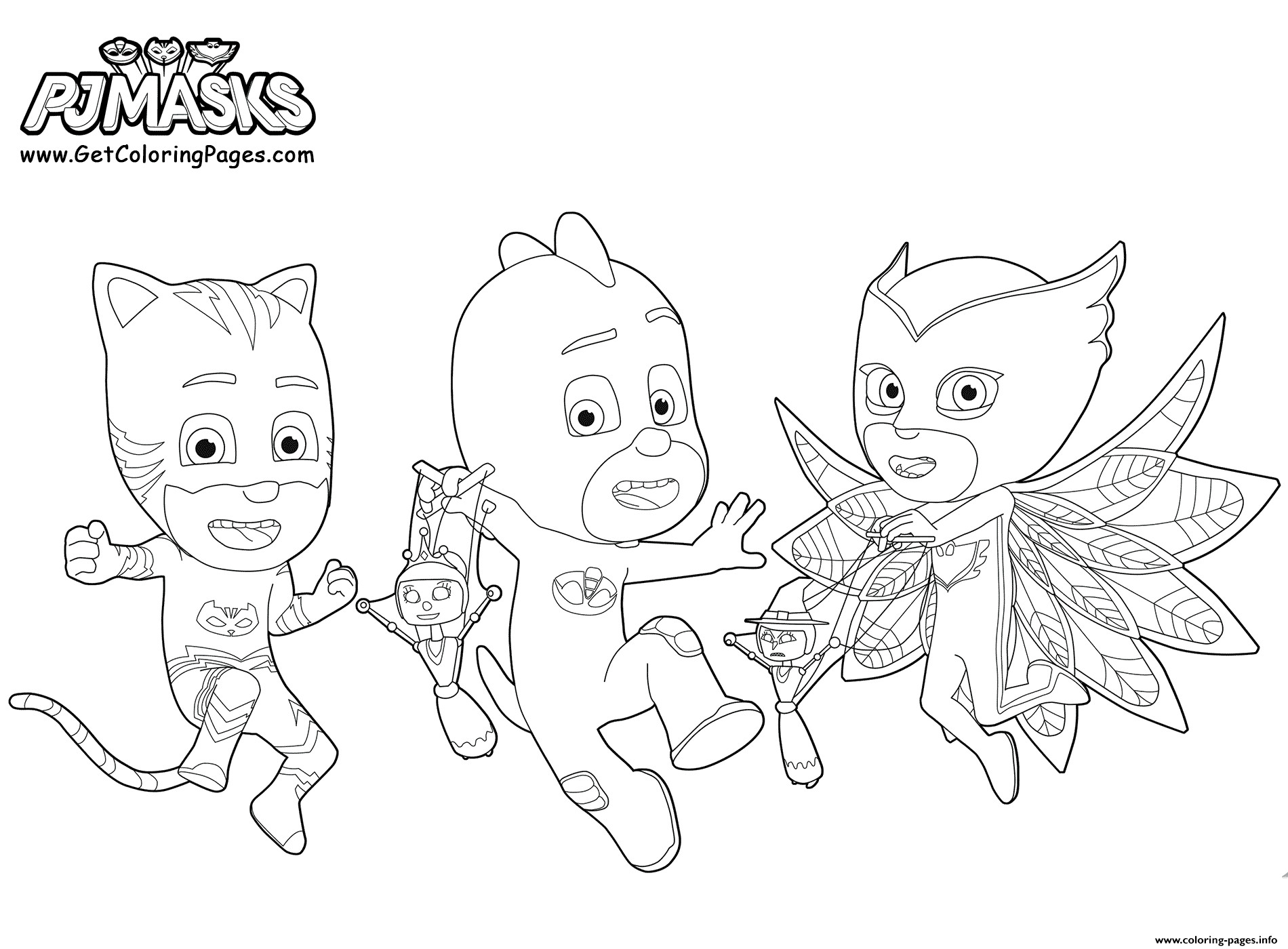 Free Coloring Sheets For Boys Pj Mask
 Printable PJ Masks Party Coloring Pages Printable
