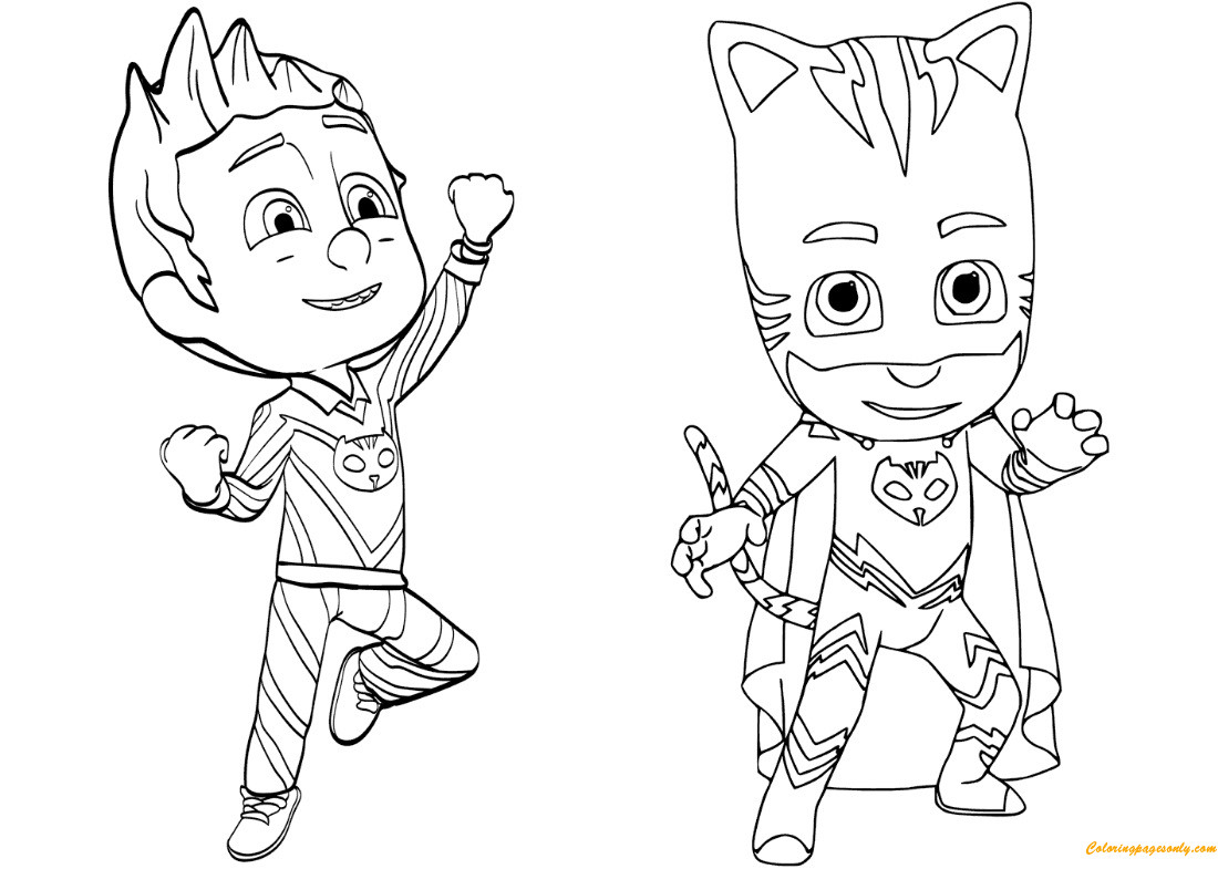 Free Coloring Sheets For Boys Pj Mask
 Pajama Hero Connor Is Catboy From Pj Masks Coloring Page