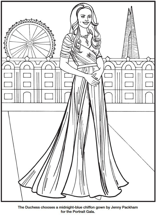 Free Coloring Sheets For Kids Kate Dicamillo
 Kate the Duchess of Cambridge Royal Fashions Coloring