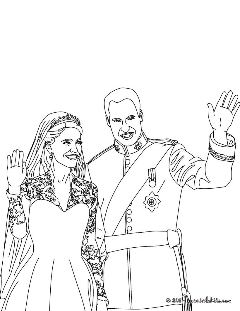 Free Coloring Sheets For Kids Kate Dicamillo
 Prince william and kate coloring pages Hellokids