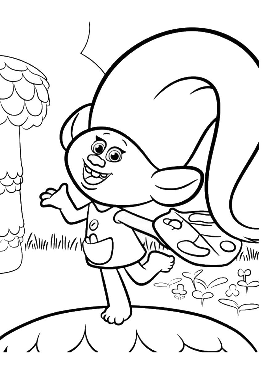 Free Coloring Sheets For Kids Trolls
 Trolls Holiday movie Coloring Pages