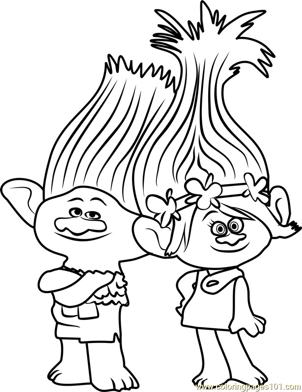 Free Coloring Sheets For Kids Trolls
 Branch from Trolls Coloring Page