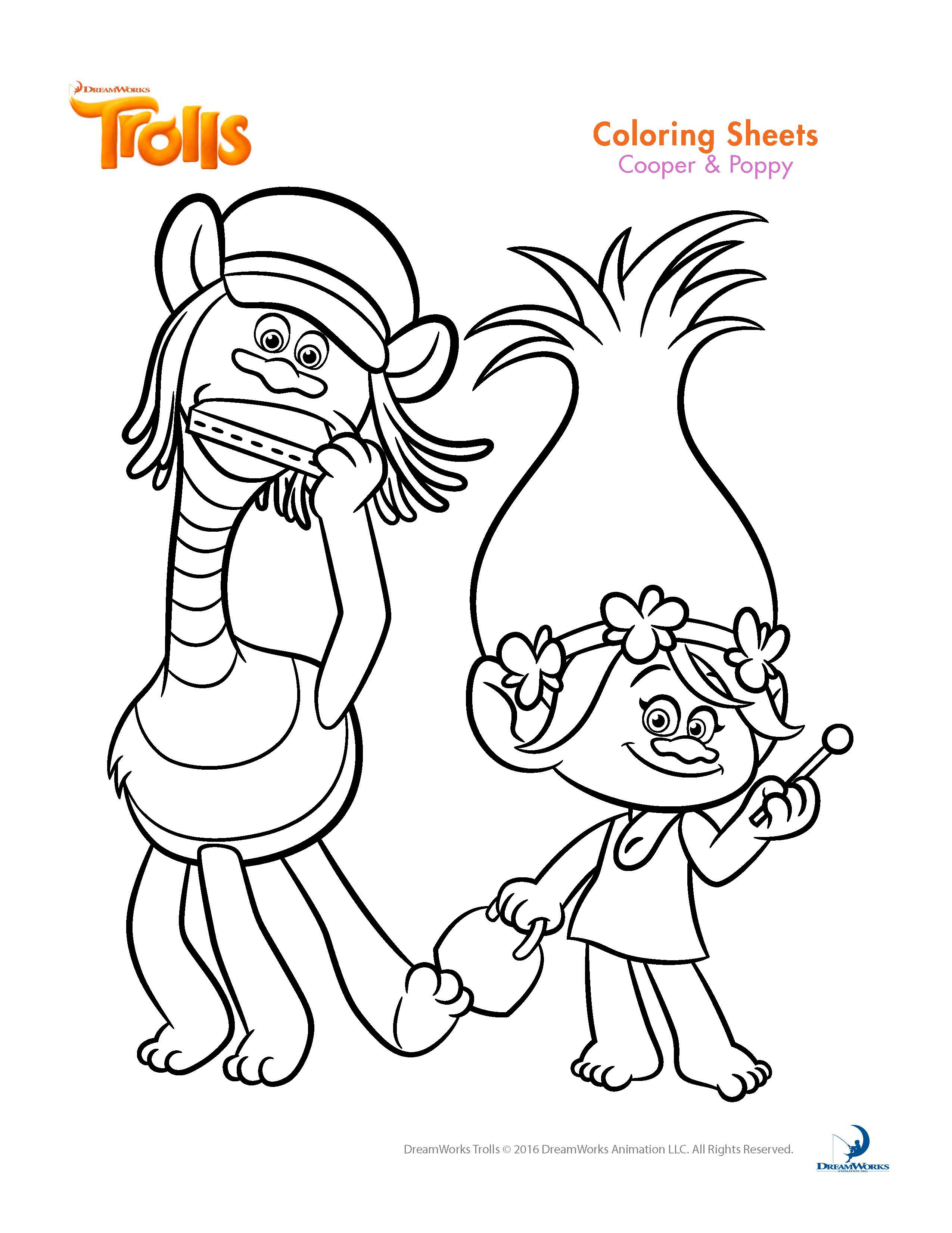 Free Coloring Sheets For Kids Trolls
 Trolls Movie Coloring Pages Best Coloring Pages For Kids