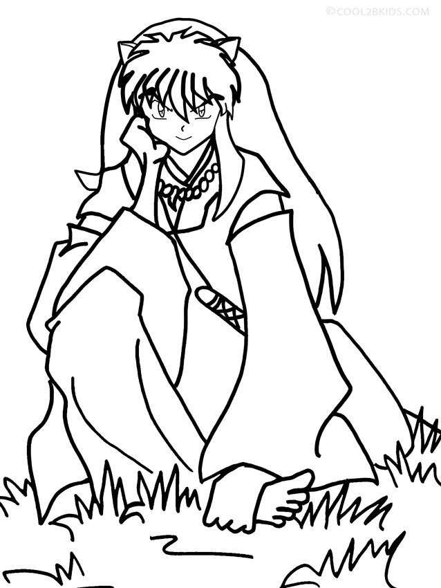 Free Coloring Sheets Grief Kids
 Printable Inuyasha Coloring Pages For Kids