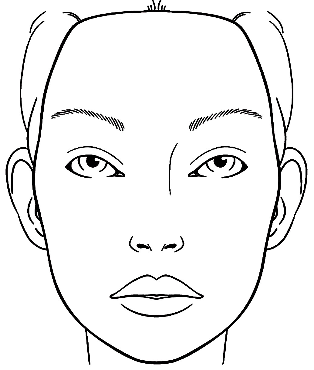 Free Coloring Sheets Of A Blank Face For Kids
 Makeup Face Coloring Pages Printable