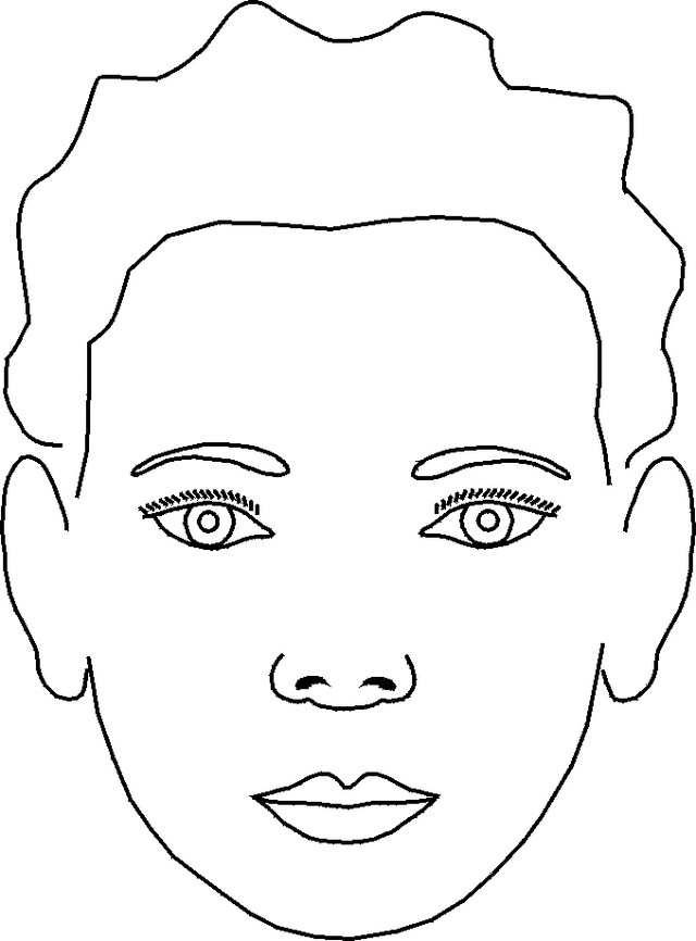 Free Coloring Sheets Of A Blank Face For Kids
 make up template Colouring Pages