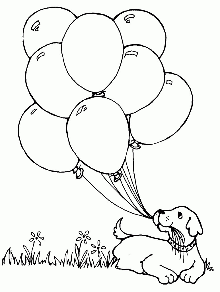 Free Coloring Sheets Of Balloons
 Bunch Balloons Drawing at GetDrawings