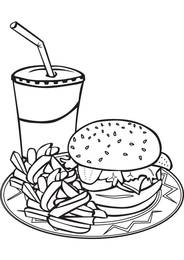 Free Coloring Sheets Of Food
 Clip Art Food Coloring Page Image Clipart grig3