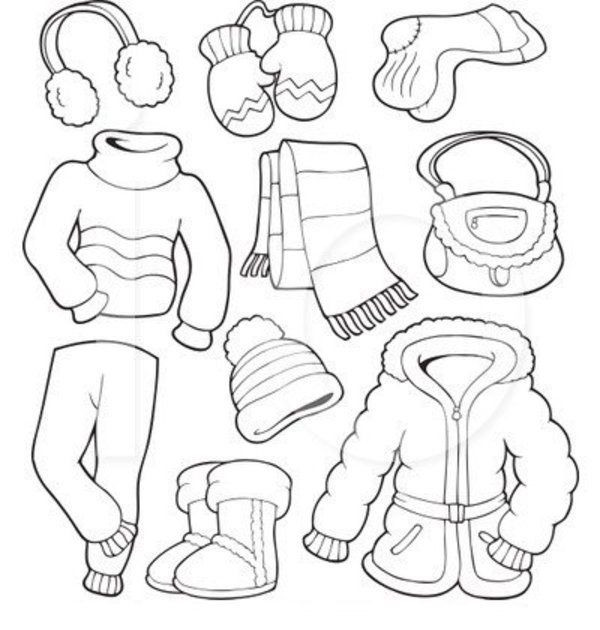Free Coloring Sheets Of Kids Dressed In Career Clothing
 winter clothes coloring page free for kids