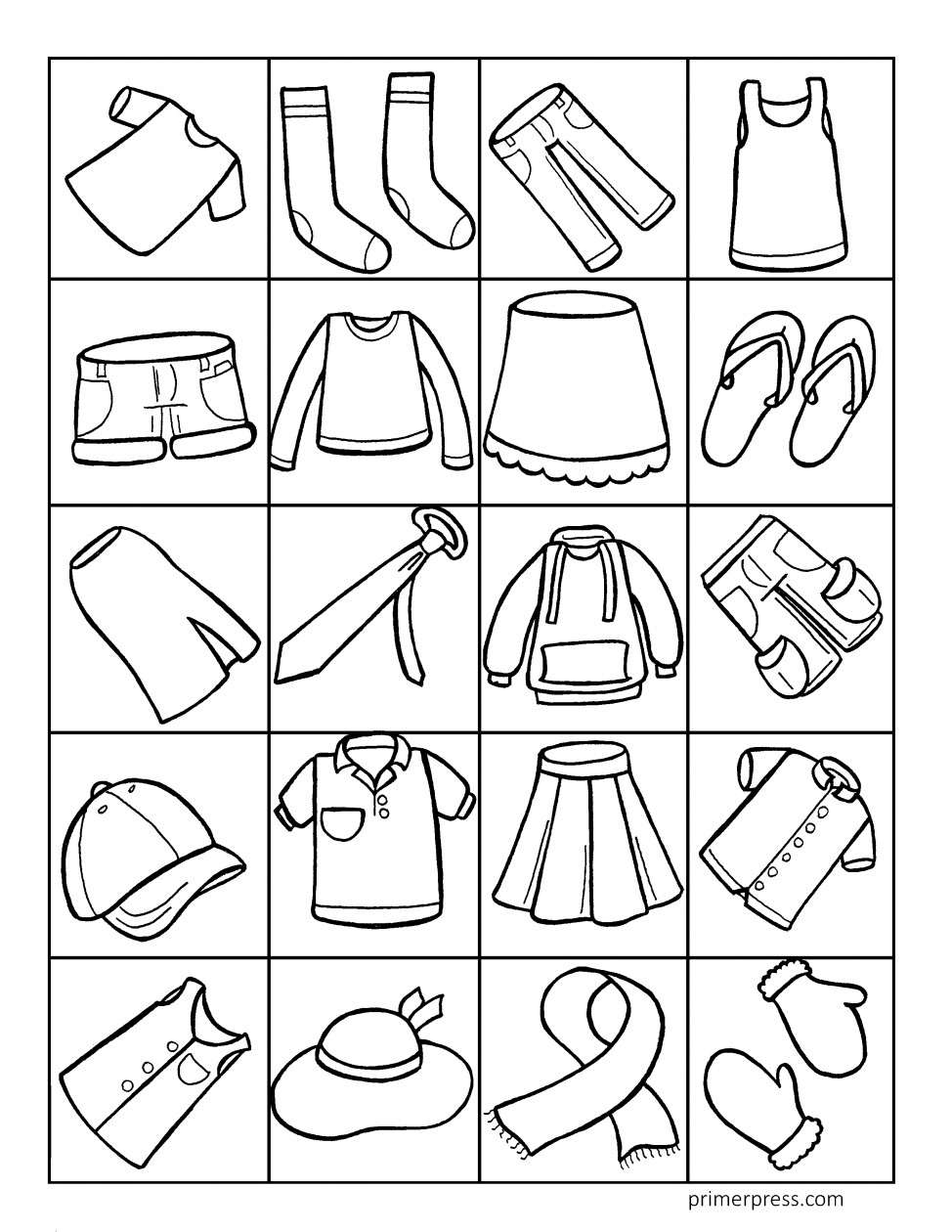 Free Coloring Sheets Of Kids Dressed In Career Clothing
 Clothing Coloring Pages for Preschoolers Collection