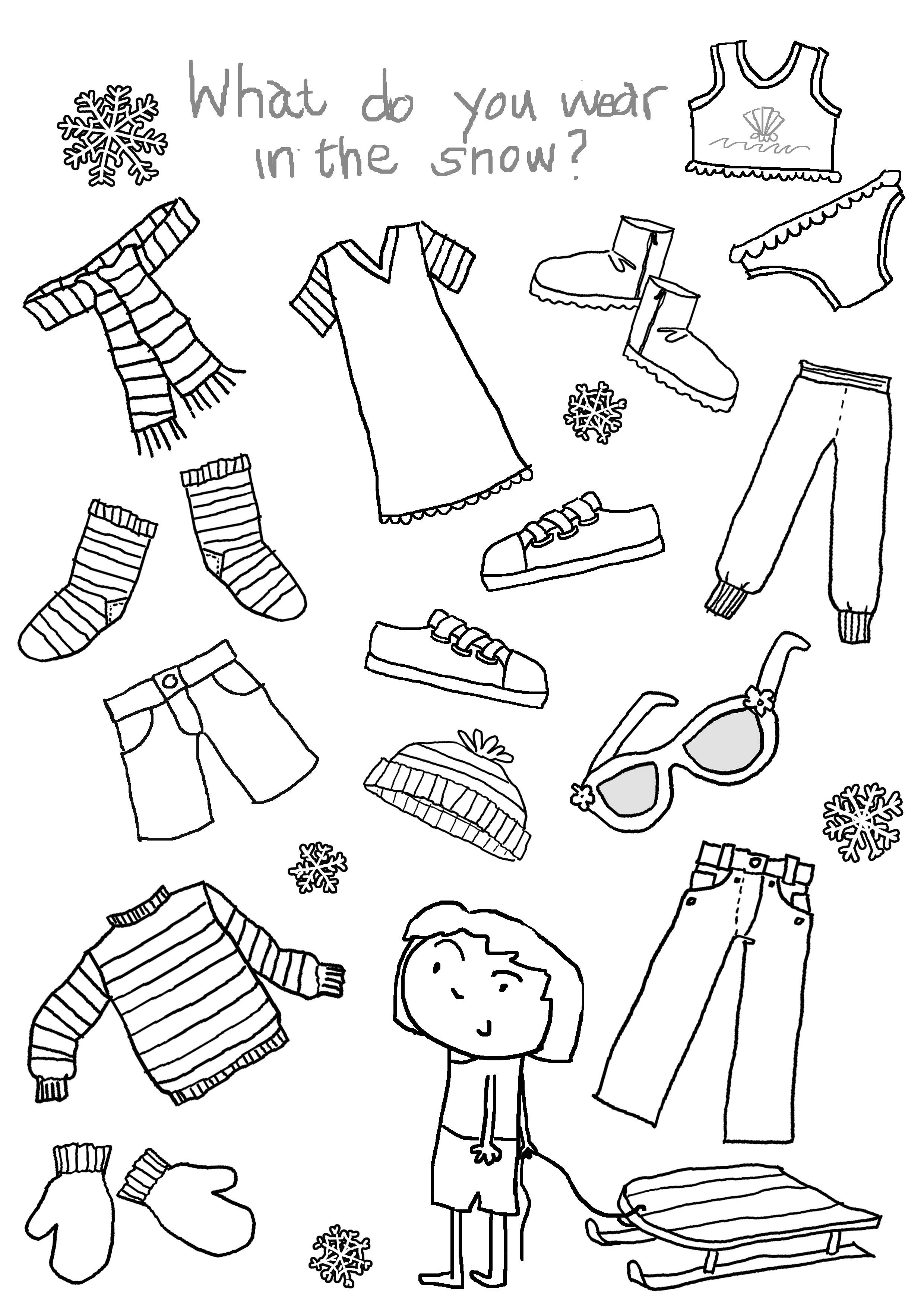 Free Coloring Sheets Of Kids Dressed In Career Clothing
 14 Best of Clothes For Children Worksheets Winter