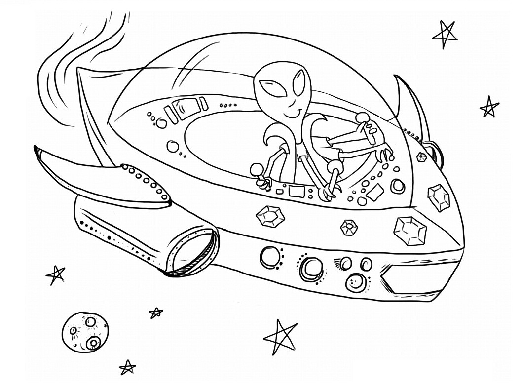 Free Coloring Sheets Space Ship
 Free Printable Alien Coloring Pages For Kids