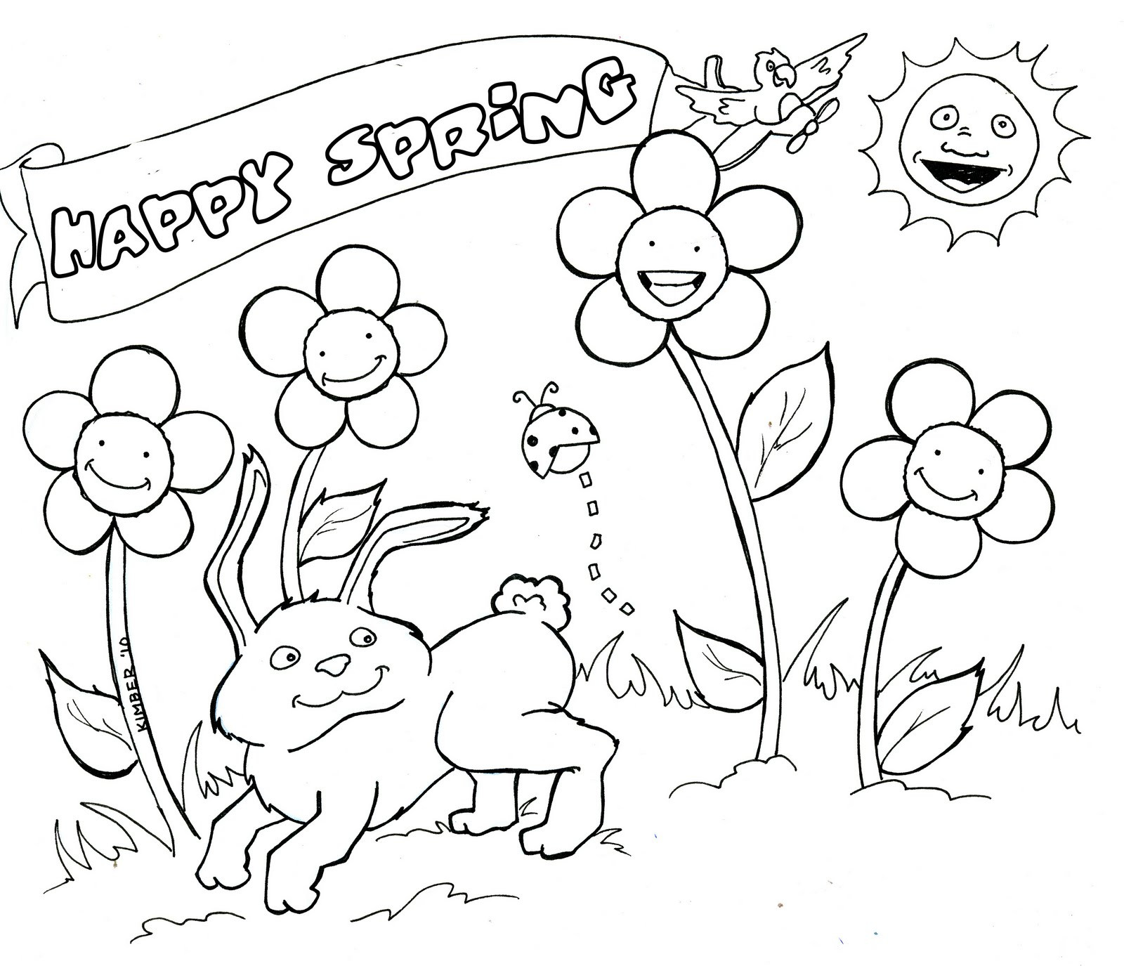 Free Coloring Sheets Spring
 Spring Coloring Pages Free