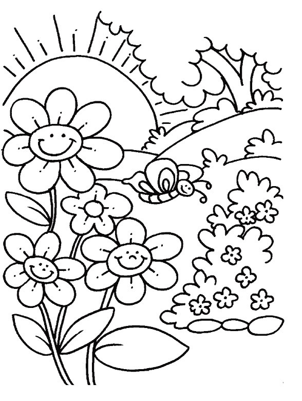 Free Coloring Sheets Spring
 Spring Coloring Pages Free Printable