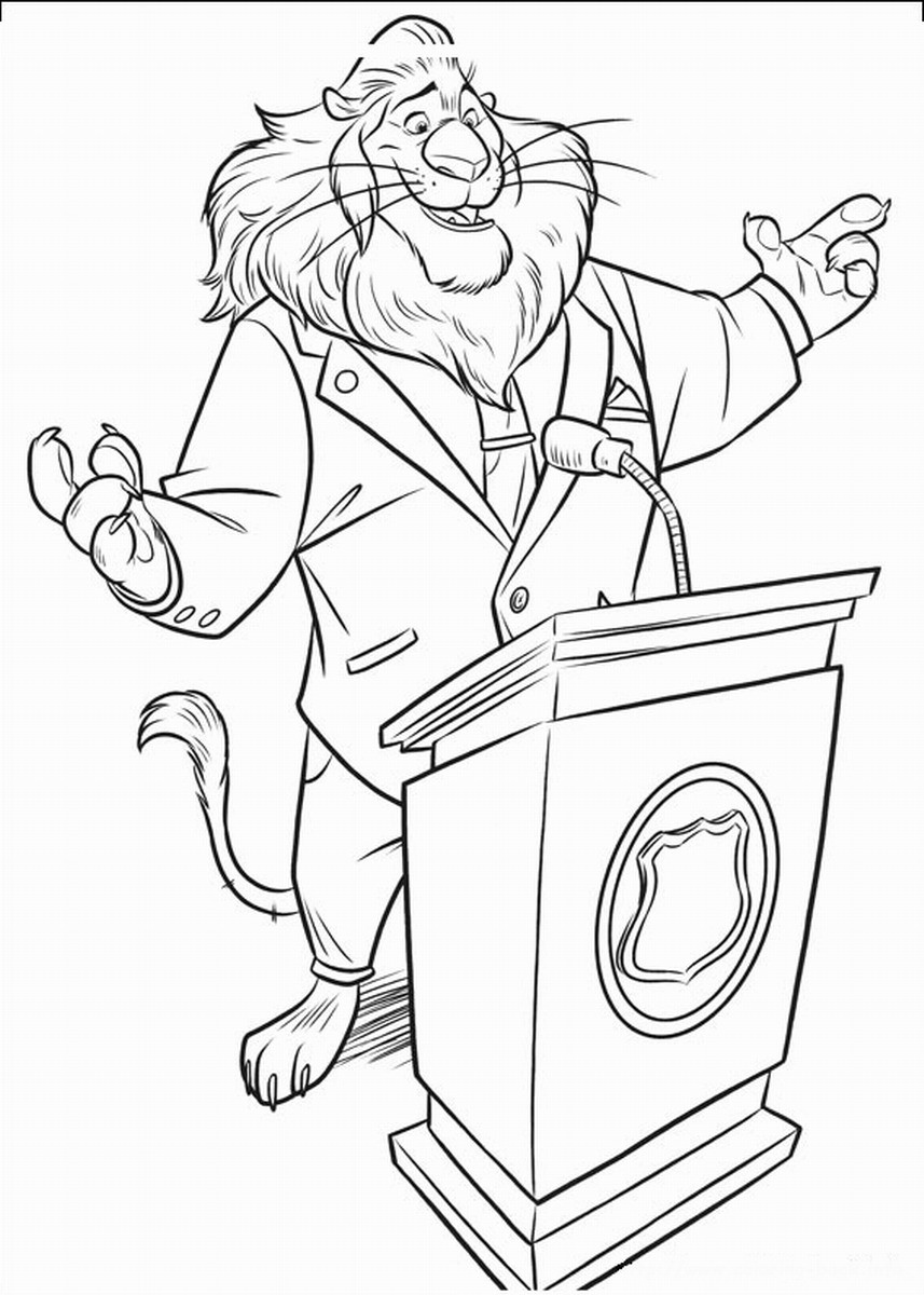 Free Coloring Sheets To Print
 Zootropolis Coloring Pages