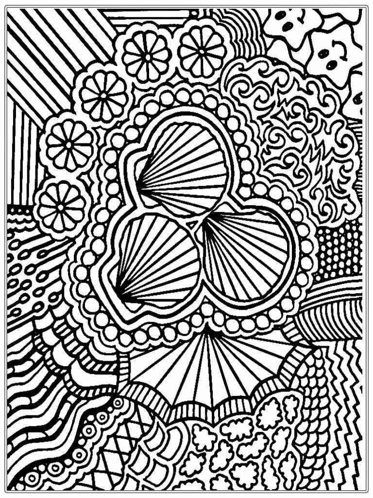 Free Cool Printable Coloring Sheets Adults Complex
 Shells Adult Coloring Pages