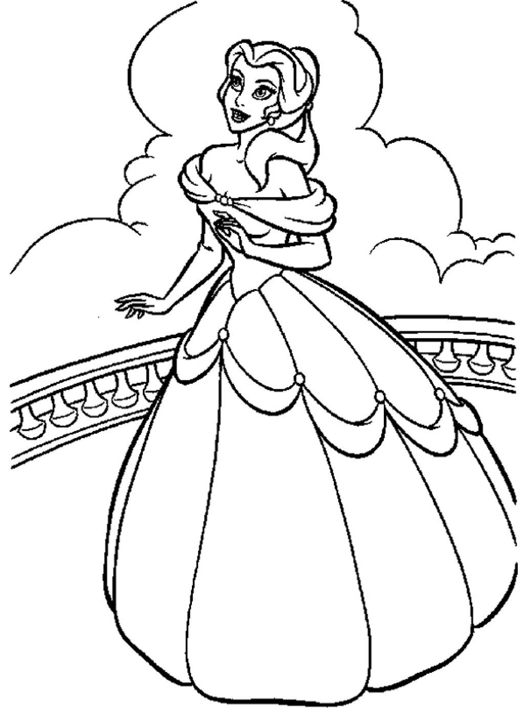 Free Disney Princess Coloring Pages
 Free Printable Belle Coloring Pages For Kids