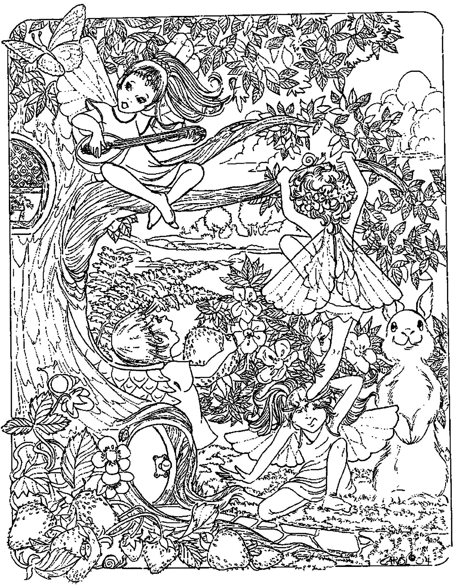 Best ideas about Free Fantasy Printable Coloring Pages
. Save or Pin Fantasy child elves Myths & legends Adult Coloring Pages Now.
