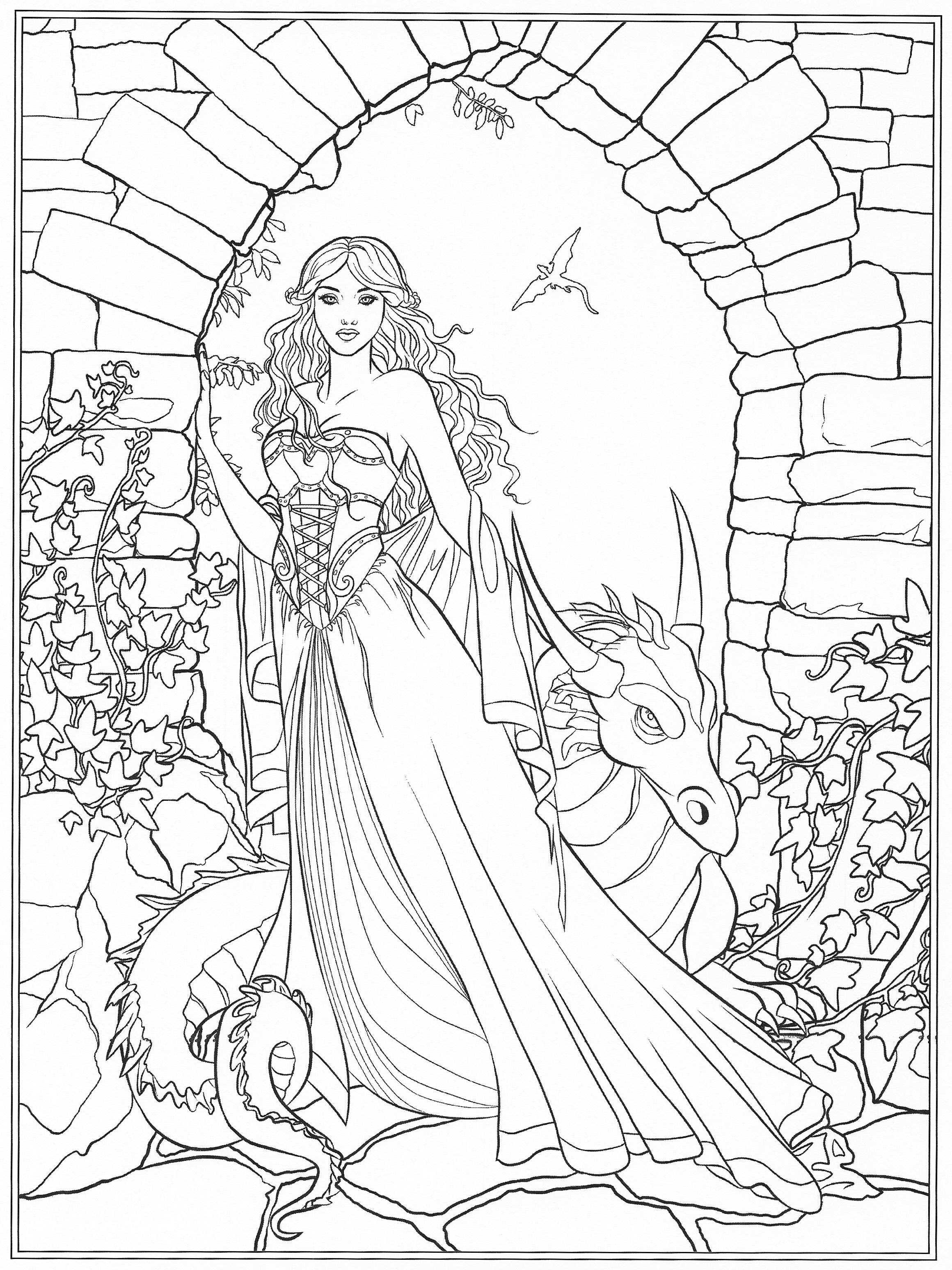 Best ideas about Free Fantasy Printable Coloring Pages
. Save or Pin Gothic Dark Fantasy Coloring Book Fantasy Art Coloring Now.