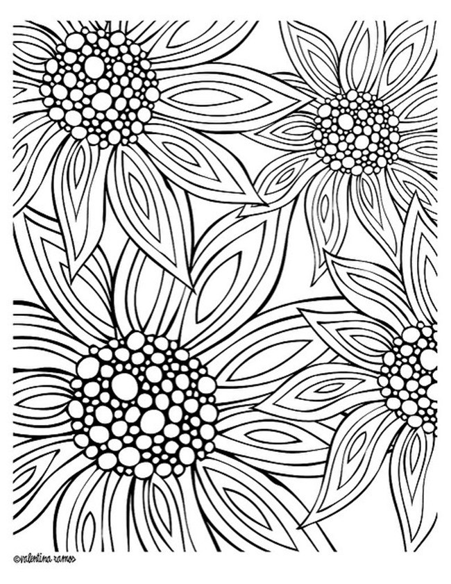 Free Flower Coloring Pages For Adults
 12 Free Printable Adult Coloring Pages for Summer