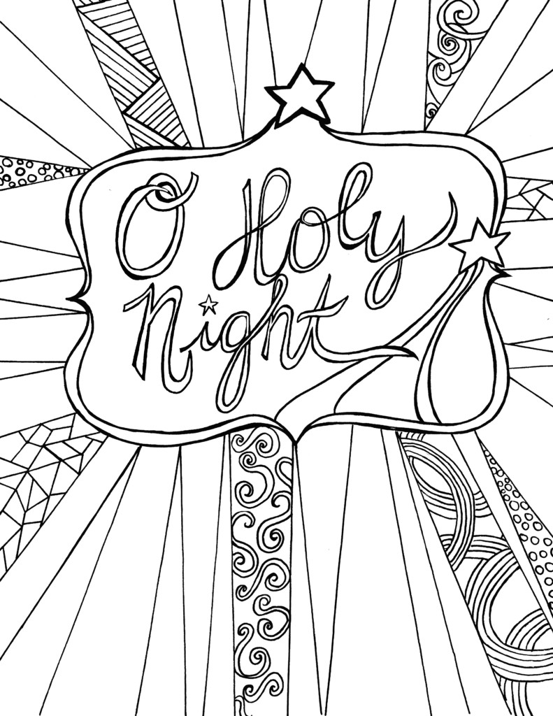 Free Holiday Coloring Pages For Adults
 O Holy Night Free Adult Coloring Sheet Printable